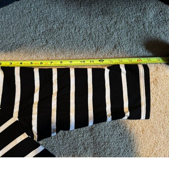 Bob Mackie 3/4 Sleeve Shirt Large Stripes Pink Flower - Picture 6 of 6